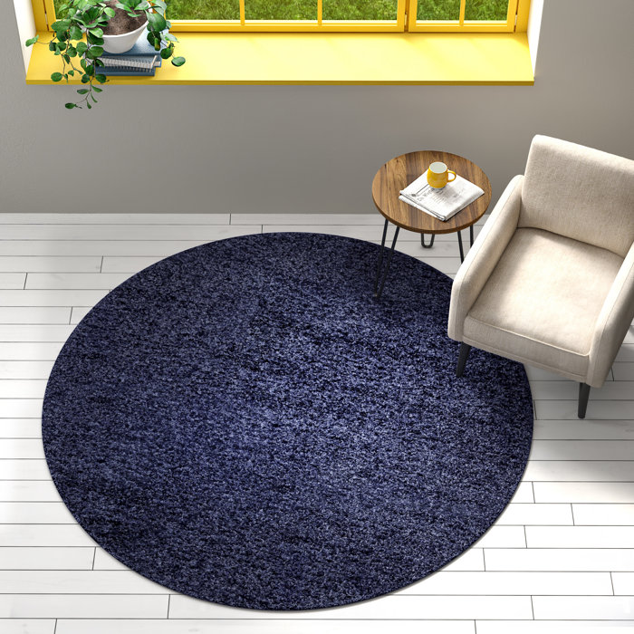 Zipcode Design Riam Shaggy Navy Blue Rug & Reviews Wayfair.co.uk